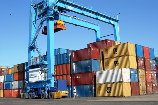 Image of containers being stacked at the Port of Mombasa