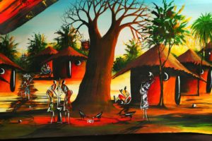 Image showing an artistic illustration of an African home