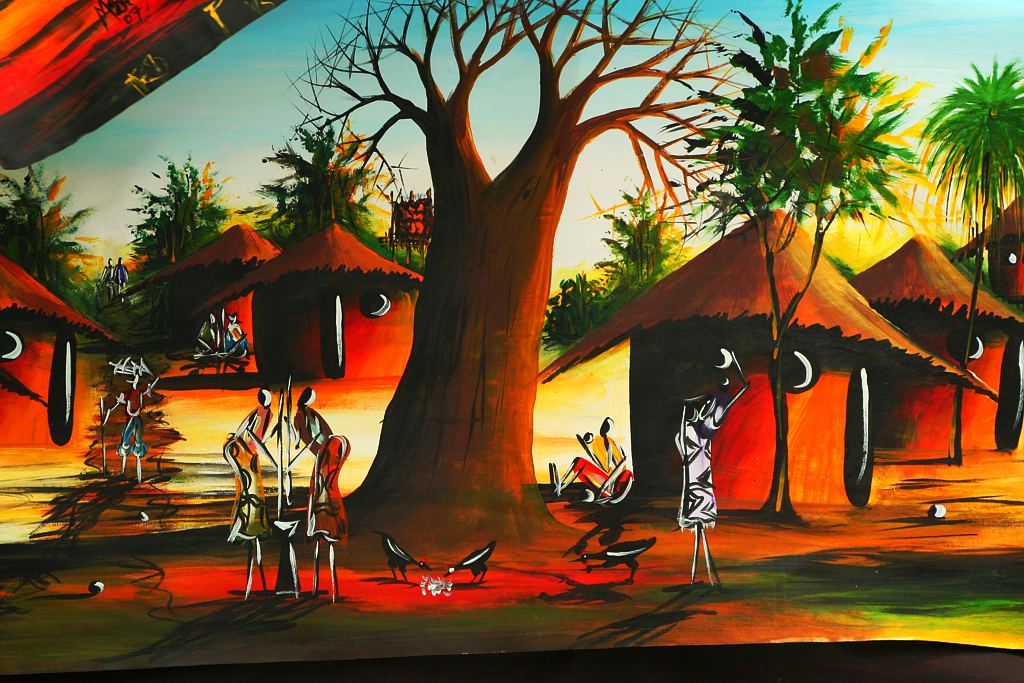 Image showing an artistic illustration of an African home