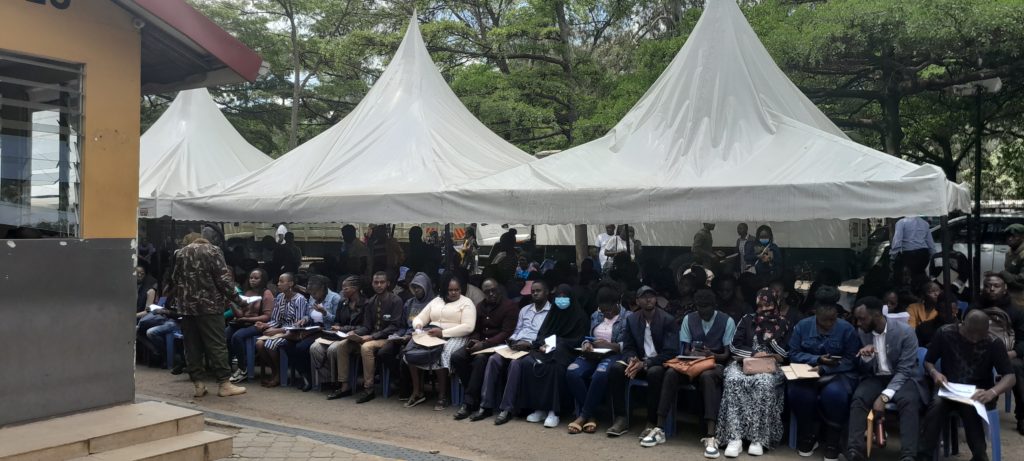 Passport applicants waiting to be served