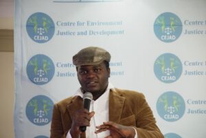 Brian Gisore Nyabuti Chairman of the Kenya National Waste Pickers Welfare Association during the CSO Coalition to End Plastic Pollution forum