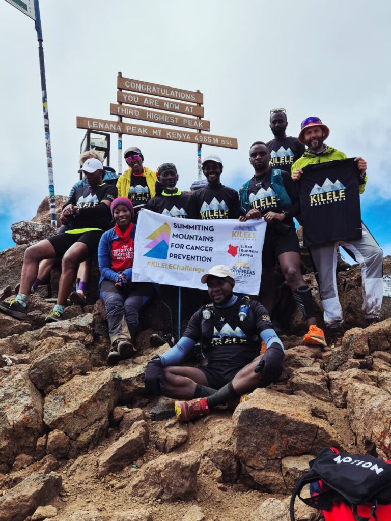 The 10 Ultra Runners at the Summit in Mt Kenya