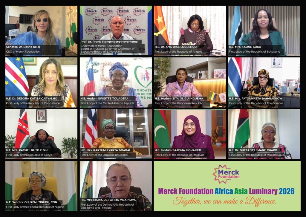 Merck Foundation Chairman and CEO together with First Ladies during the 13th Merck Foundation Africa Asia Luminary